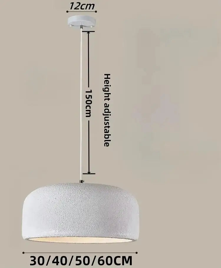 Suspension tambour stuc Ø30 40 50 60cm câble 150cm ajustable E27 CE CCC UL – Atelier Fancy Light