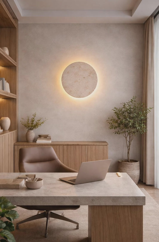Travertine Wall Light – Applique Pierre Naturelle Wabi-Sabi